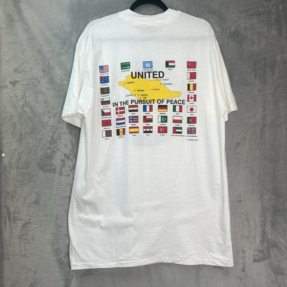 Vtg 1990 Operation Desert Shield Military‎ Persian Gulf War T-Shirt XL USA Made